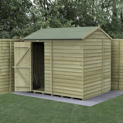 Forest 4LIFE Reverse Apex Shed 8x6 - Single Door - No Windows - JJ Building Materials