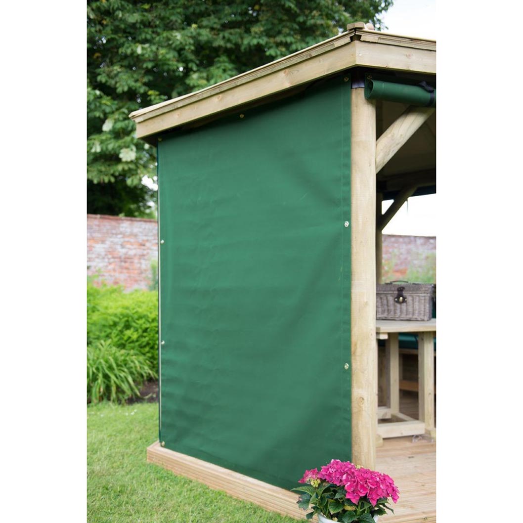 Forest 4m Hexagonal Wooden Garden Gazebo Curtains - JJ Building Materials