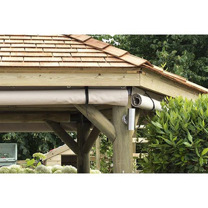Forest 4m Hexagonal Wooden Garden Gazebo Curtains - JJ Building Materials