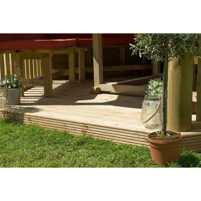 Forest 4m Hexagonal Wooden Garden Gazebo with Cedar Roof - JJ Building Materials
