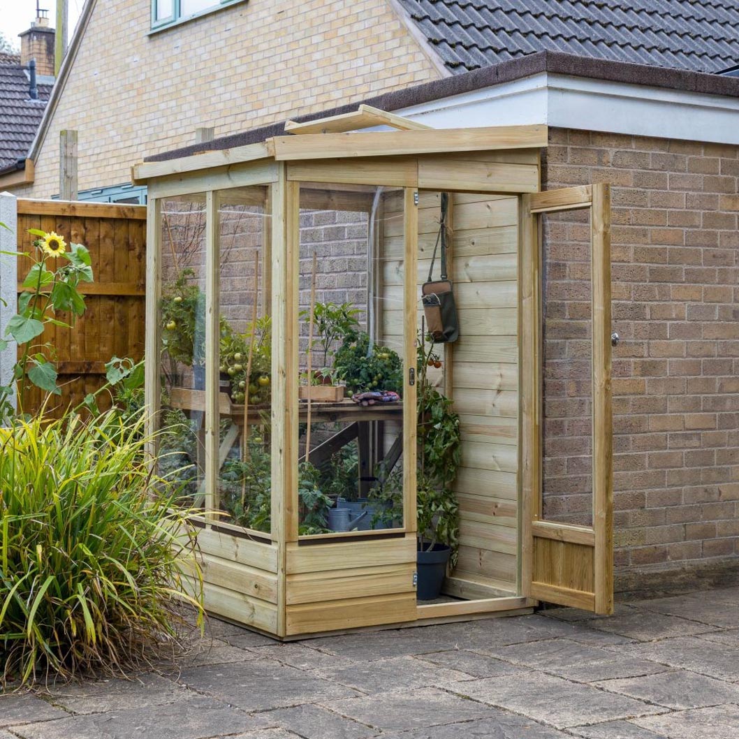 Forest 4x4ft Wallscape Lean-to Greenhouse Solid Back - JJ Building Materials