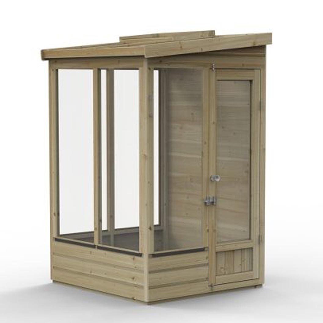 Forest 4x4ft Wallscape Lean-to Greenhouse Solid Back - JJ Building Materials