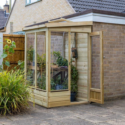 Forest 4x4ft Wallscape Lean-to Greenhouse Solid Back - JJ Building Materials