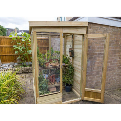 Forest 4x4ft Wallscape Lean-to Greenhouse Solid Back - JJ Building Materials