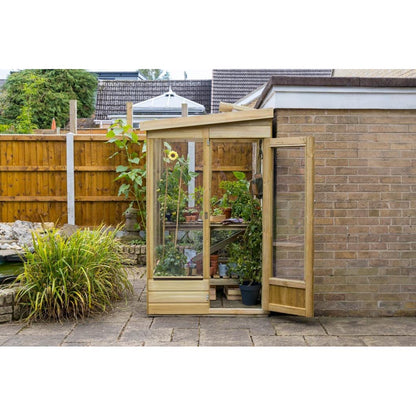 Forest 4x4ft Wallscape Lean-to Greenhouse Solid Back - JJ Building Materials