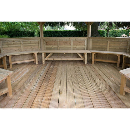 Forest 5.1m Premium Oval Wooden Gazebo with Timber Roof and Benches - JJ Building Materials