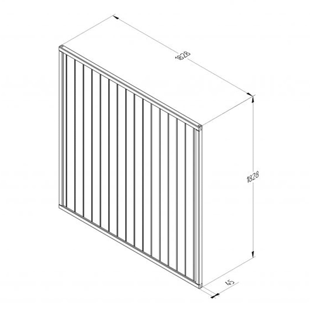 Forest 6ft (1.83m x 1.83m) Pressure Treated Vertical Tongue and Groove Fence Panel - JJ Building Materials
