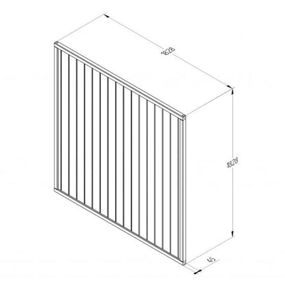 Forest 6ft (1.83m x 1.83m) Pressure Treated Vertical Tongue and Groove Fence Panel - JJ Building Materials