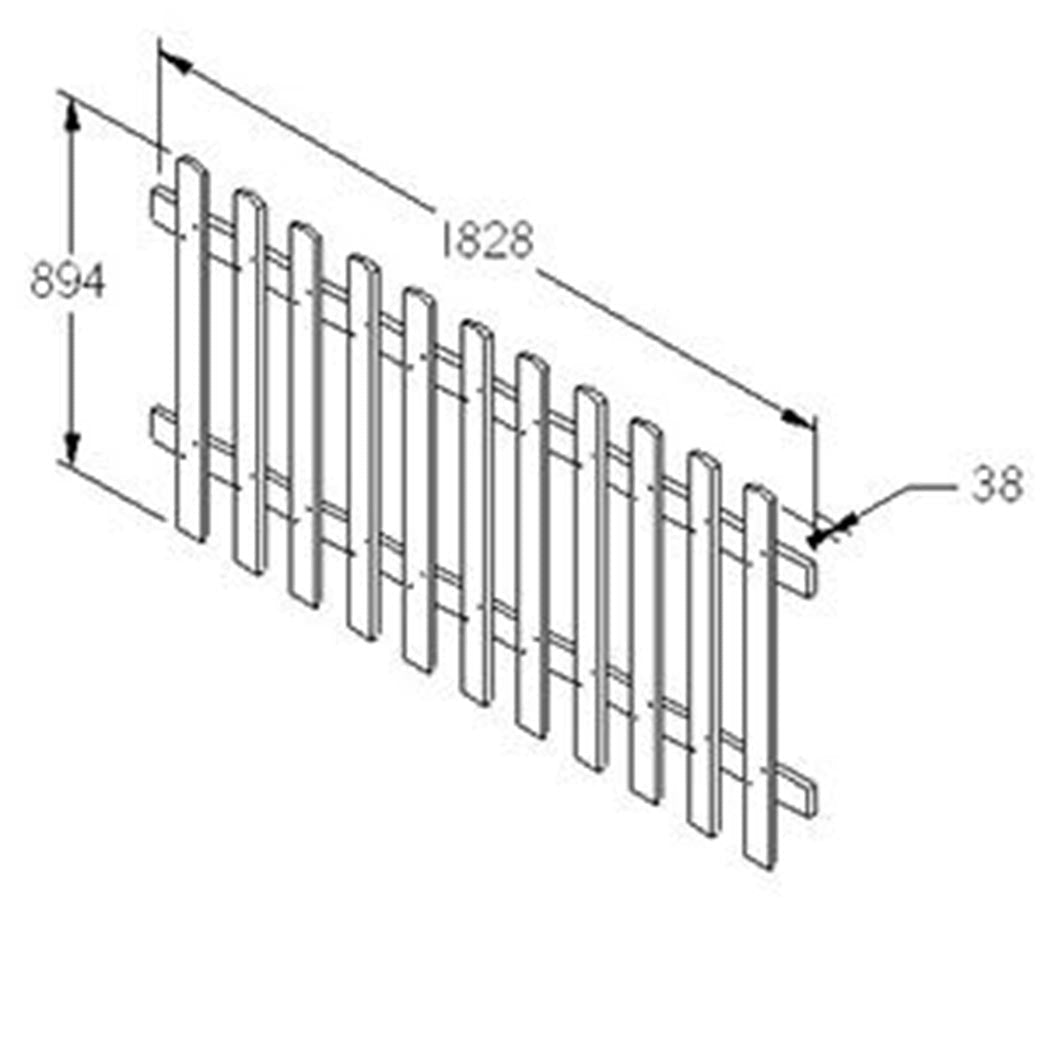 Forest 6ft x 3ft (1.83m x 0.9m) Pale Picket Fence Panel - JJ Building Materials
