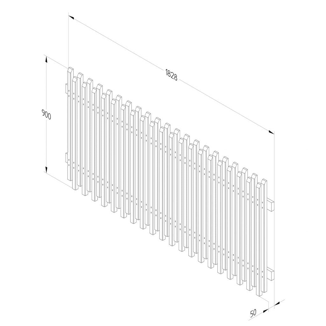 Forest 6ft x 3ft (1.83m x 0.9m) Pressure Treated Contemporary Picket Fence Panel - JJ Building Materials