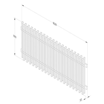 Forest 6ft x 3ft (1.83m x 0.9m) Pressure Treated Contemporary Picket Fence Panel - JJ Building Materials