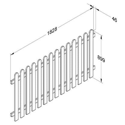 Forest 6ft x 3ft (1.8m x 0.9m) Pressure Treated Heavy Duty Pale Fence Panel - JJ Building Materials