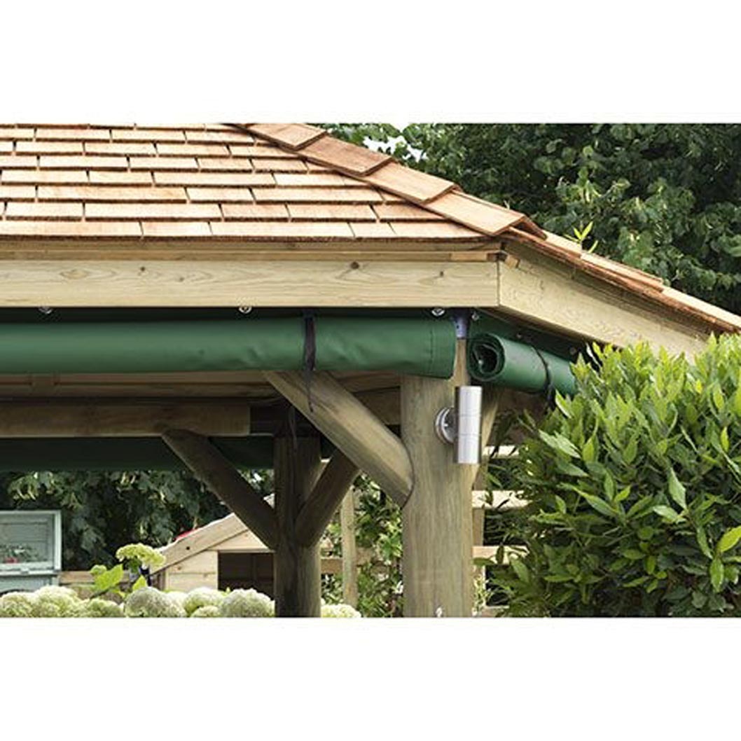 Forest 6m Premium Oval Wooden Gazebo Curtains - JJ Building Materials