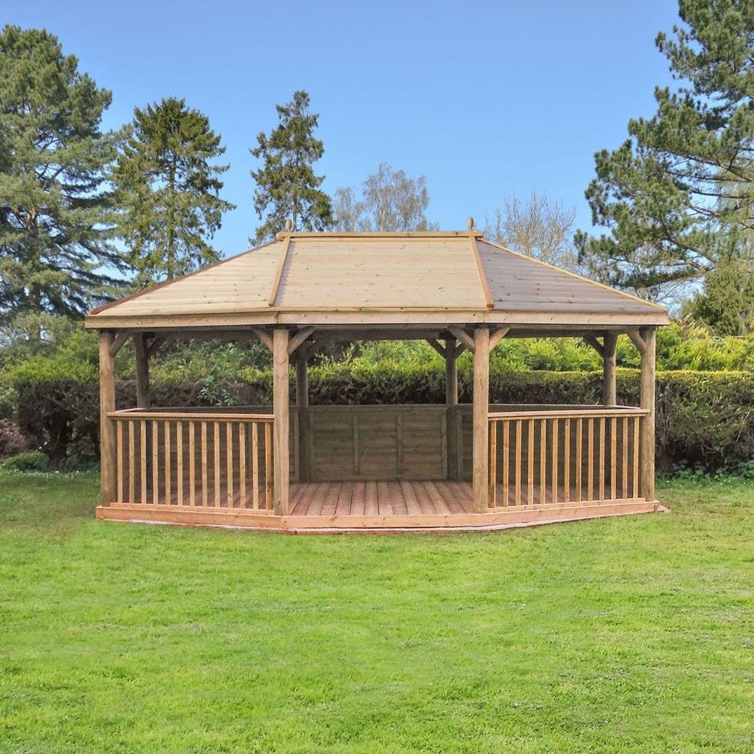 Forest 6m Premium Oval Wooden Gazebo with Timber Roof - JJ Building Materials