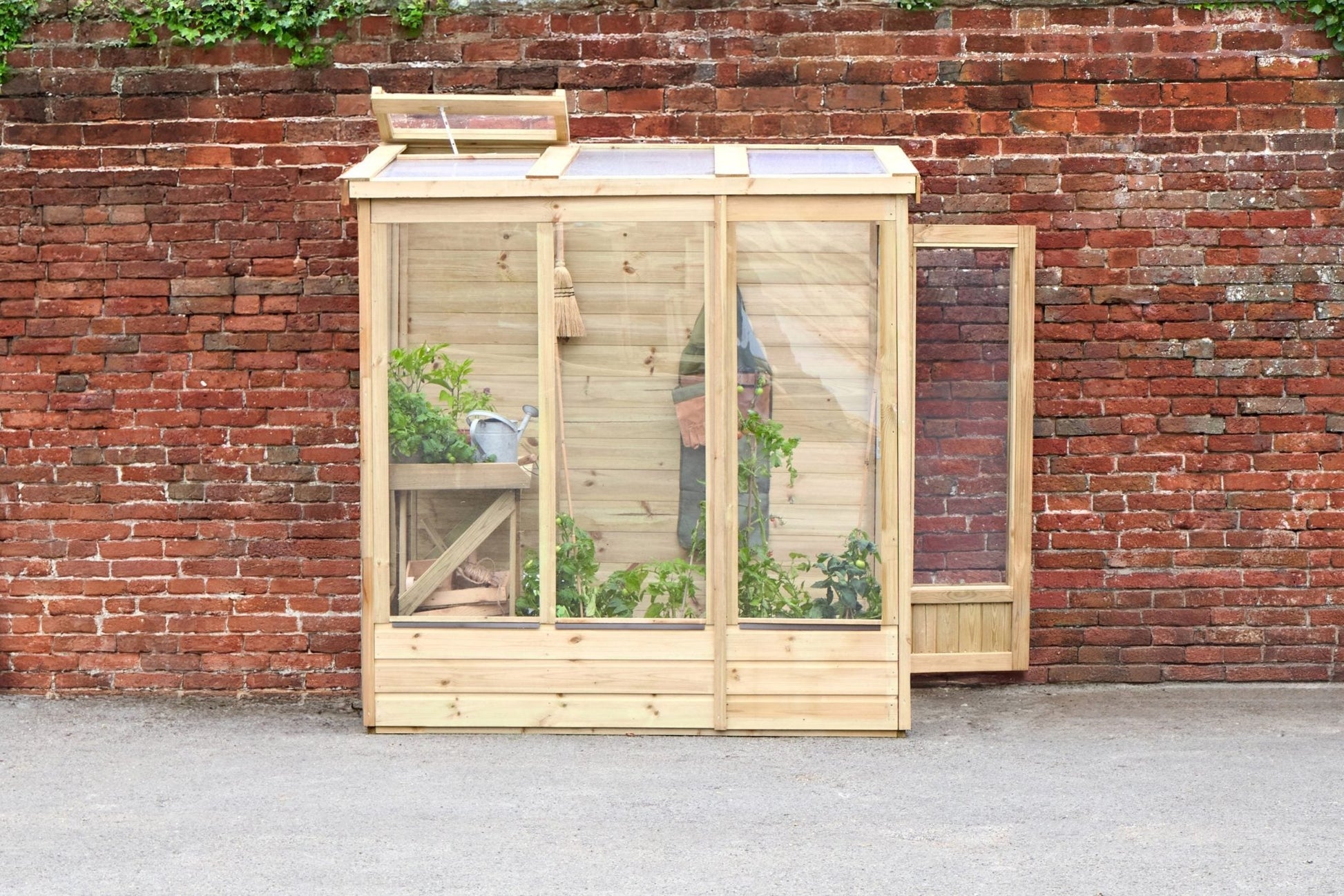 Forest 6x4ft Wallscape Lean-to Greenhouse Solid Back - JJ Building Materials