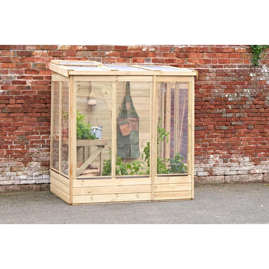 Forest 6x4ft Wallscape Lean-to Greenhouse Solid Back - JJ Building Materials