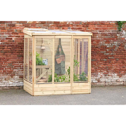Forest 6x4ft Wallscape Lean-to Greenhouse Solid Back - JJ Building Materials