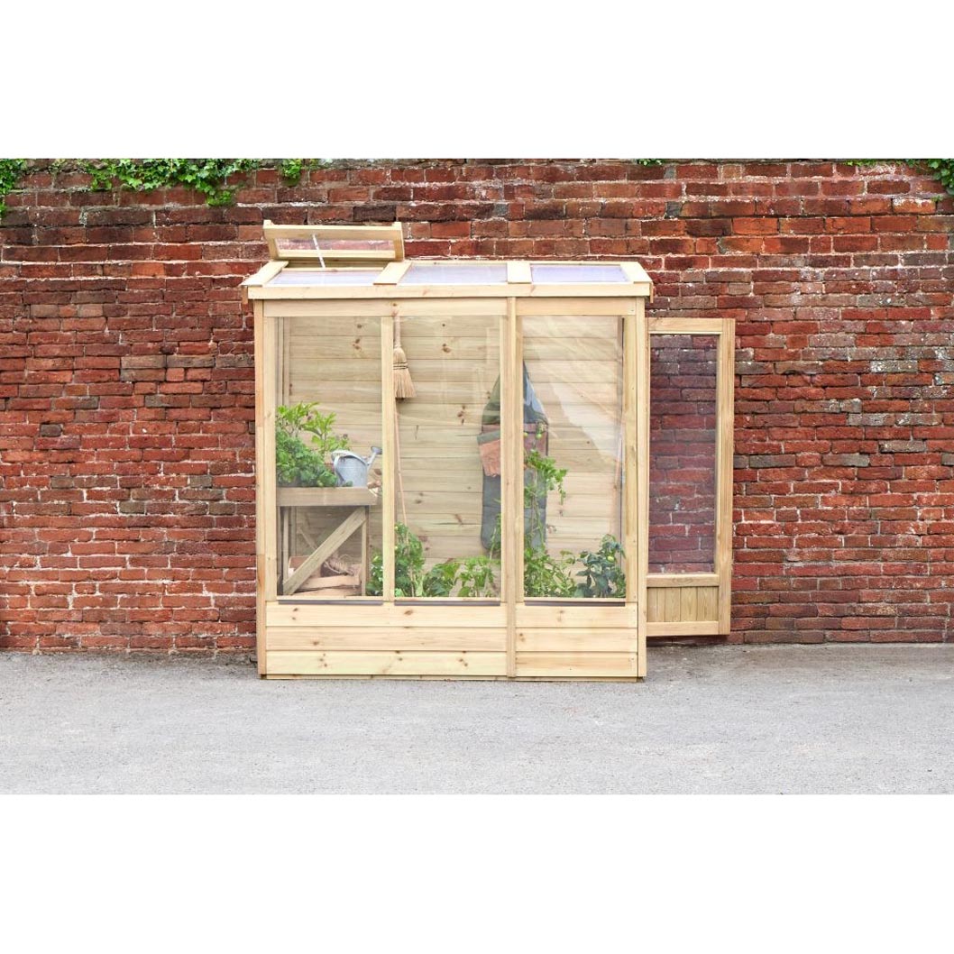 Forest 6x4ft Wallscape Lean-to Greenhouse Solid Back - JJ Building Materials