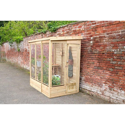 Forest 6x4ft Wallscape Lean-to Greenhouse Solid Back - JJ Building Materials