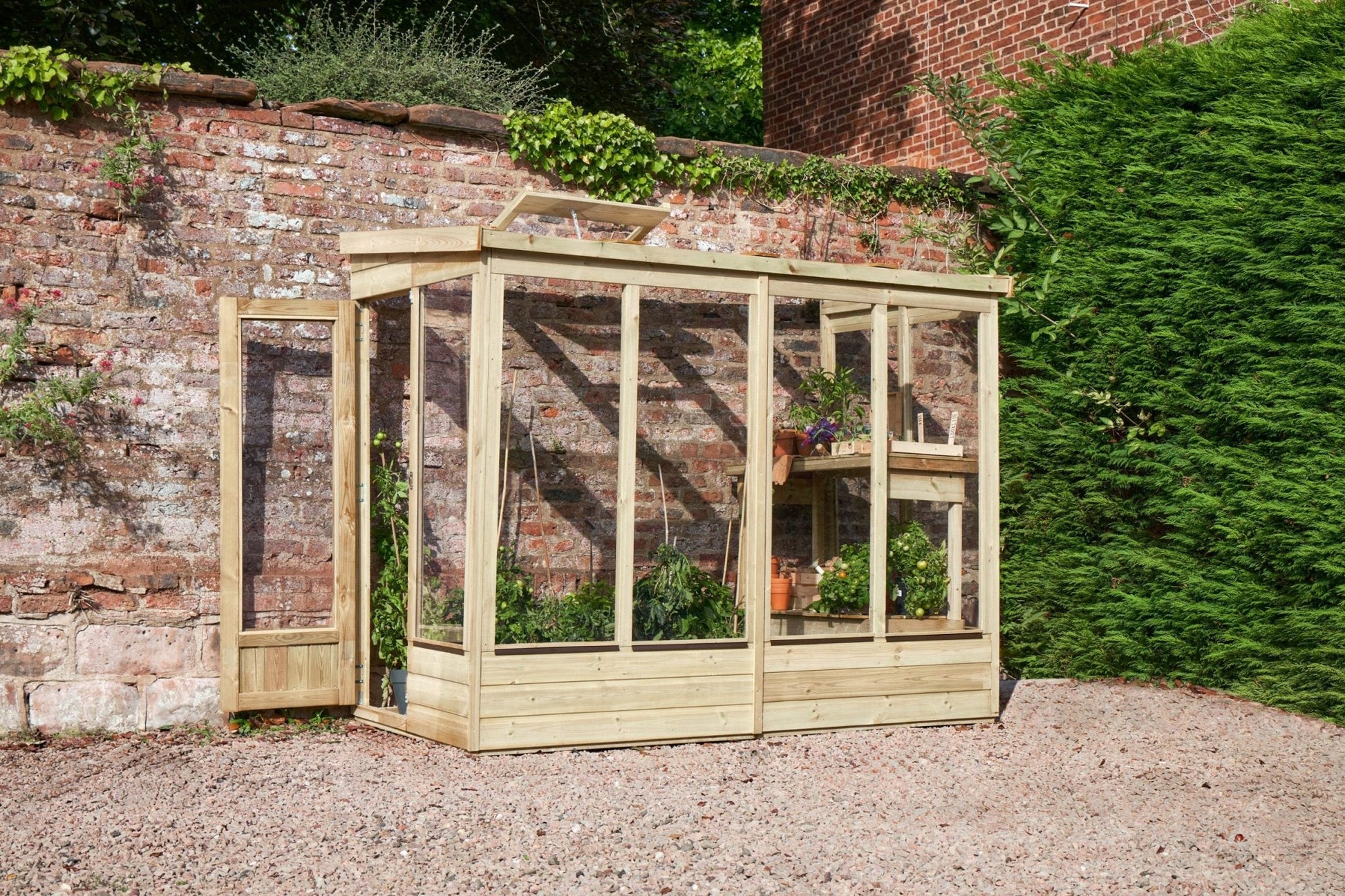 Forest 8x4ft Wallscape Lean-to Greenhouse No Back - JJ Building Materials