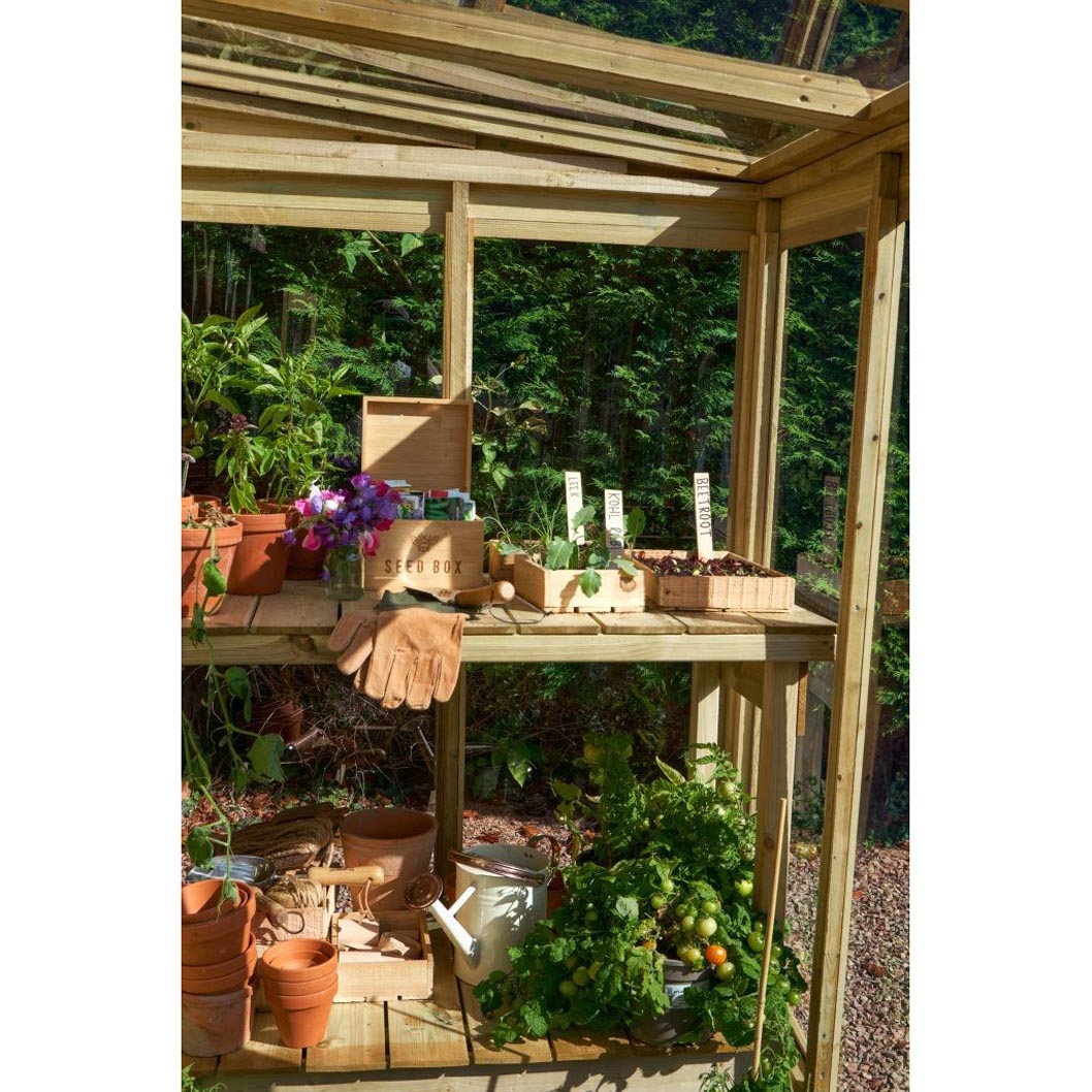 Forest 8x4ft Wallscape Lean-to Greenhouse Solid Back - JJ Building Materials