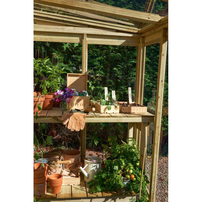 Forest 8x4ft Wallscape Lean-to Greenhouse Solid Back - JJ Building Materials