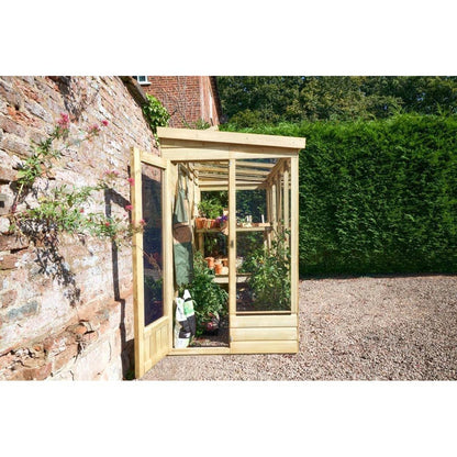 Forest 8x4ft Wallscape Lean-to Greenhouse Solid Back - JJ Building Materials
