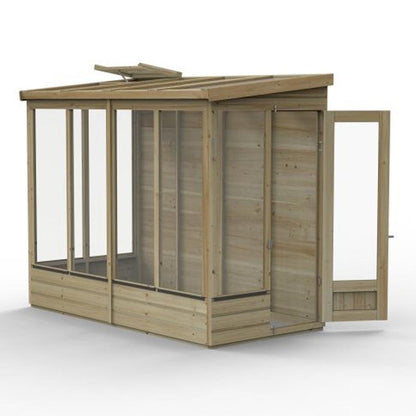 Forest 8x4ft Wallscape Lean-to Greenhouse Solid Back - JJ Building Materials