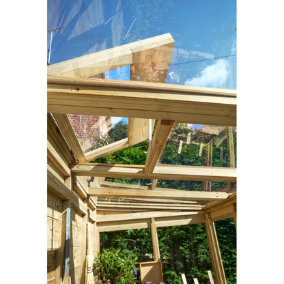 Forest 8x4ft Wallscape Lean-to Greenhouse Solid Back - JJ Building Materials