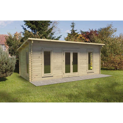 Forest Arley 6.0m x 3.0m Cabin - Pent Roof, Double Glazed with Polyester Felt - JJ Building Materials