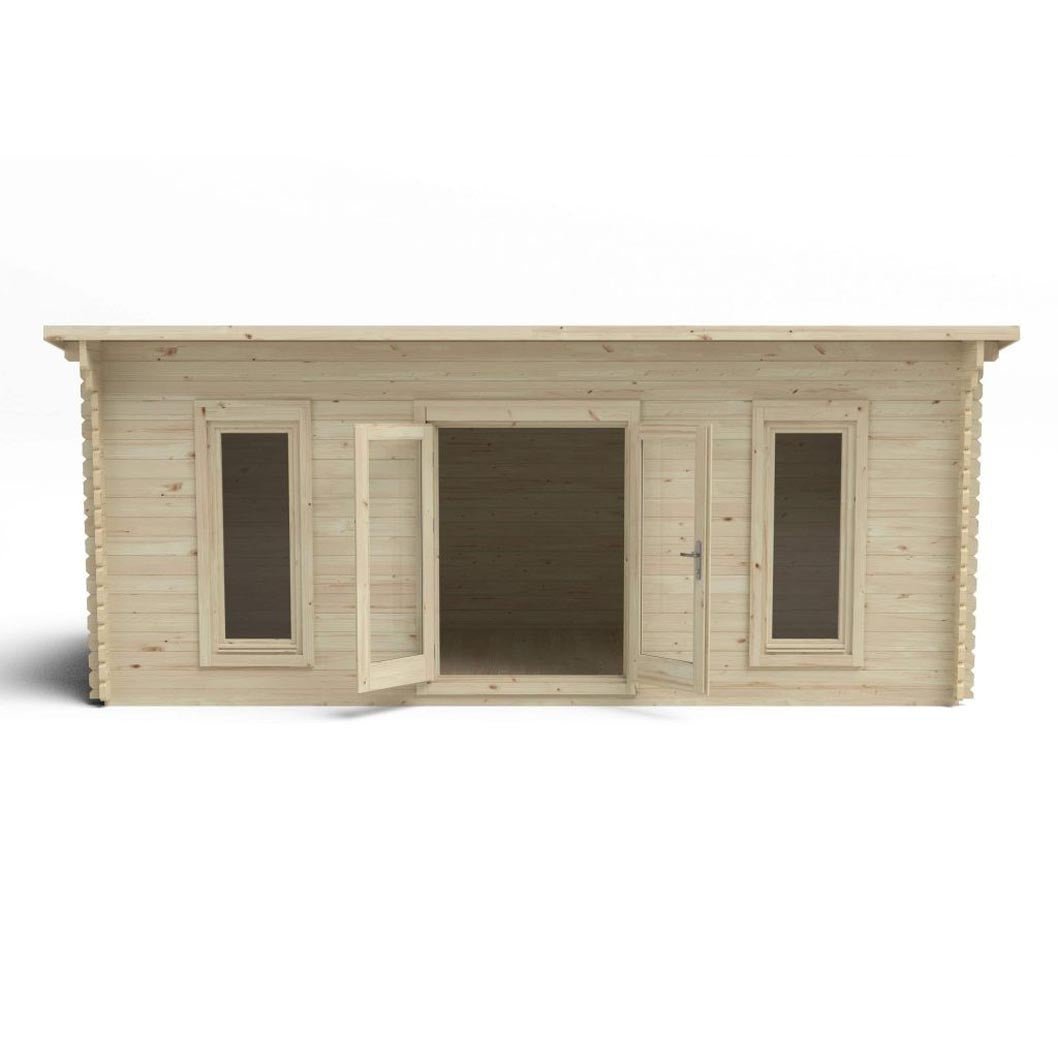 Forest Arley 6.0m x 3.0m Cabin - Pent Roof, Double Glazed with Polyester Felt - JJ Building Materials