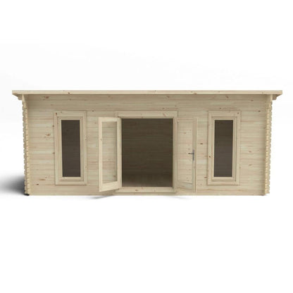 Forest Arley 6.0m x 3.0m Cabin - Pent Roof, Double Glazed with Polyester Felt - JJ Building Materials