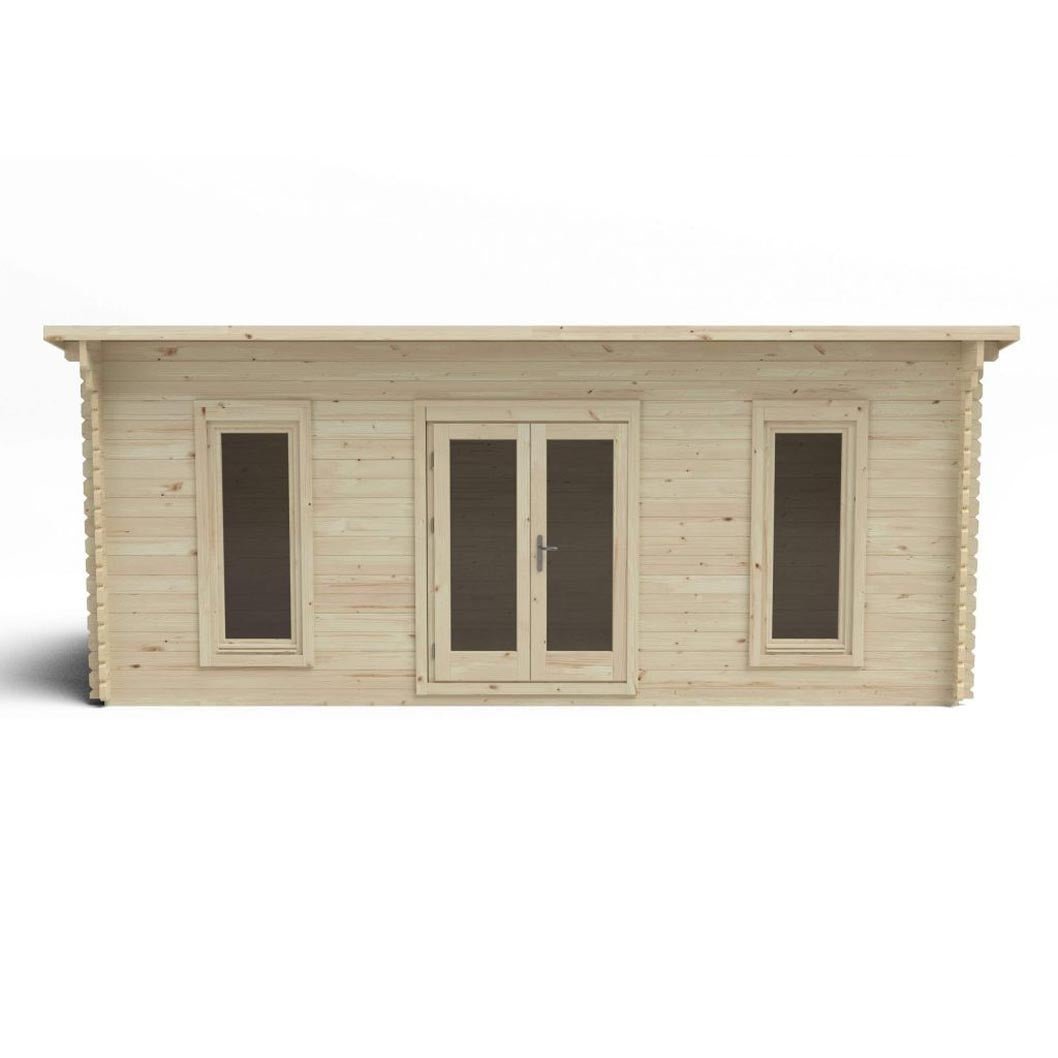 Forest Arley 6.0m x 3.0m Cabin - Pent Roof, Double Glazed with Polyester Felt - JJ Building Materials