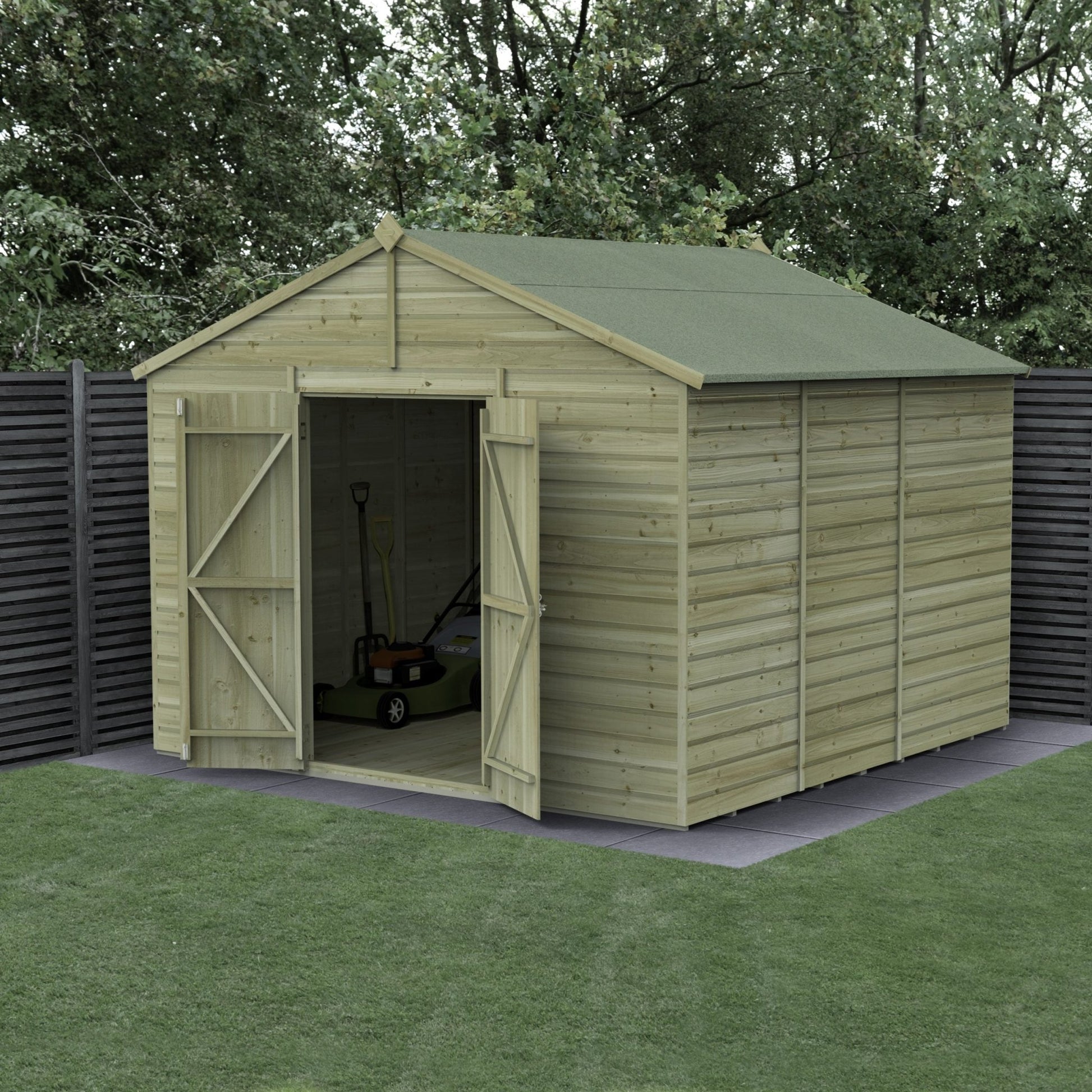 Forest Beckwood 10x10 Apex Shed - No Windows - Double Door - JJ Building Materials