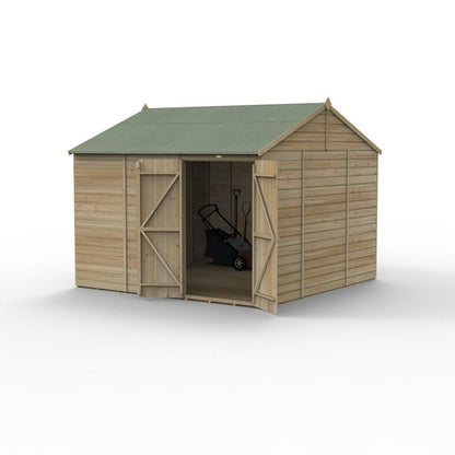 Forest Beckwood 10x10 Reverse Apex Shed - No Windows - Double Door - JJ Building Materials