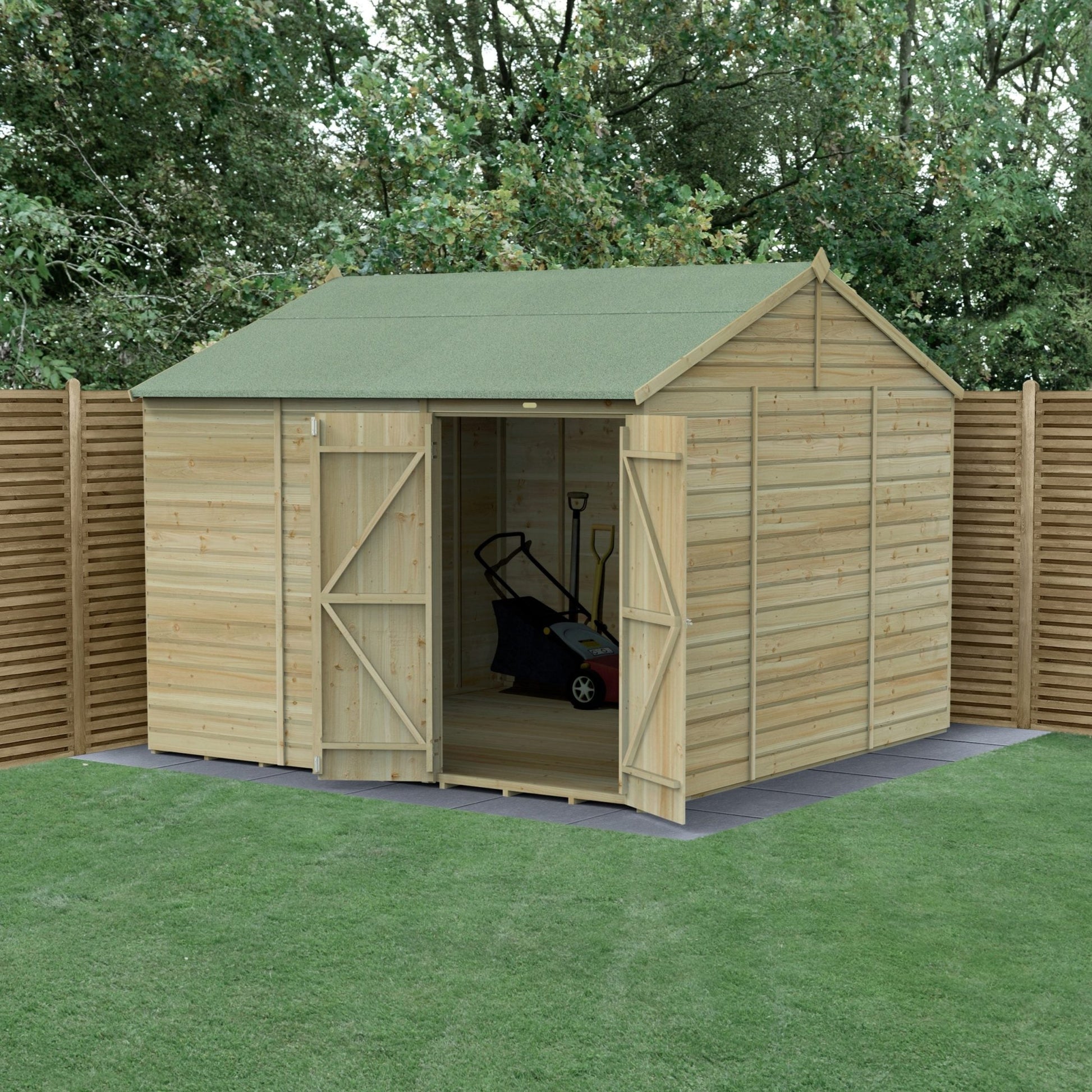 Forest Beckwood 10x10 Reverse Apex Shed - No Windows - Double Door - JJ Building Materials