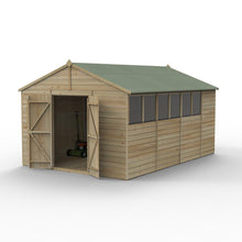 Forest Beckwood 10x15 Apex Shed - 6 Windows - Double Door - JJ Building Materials