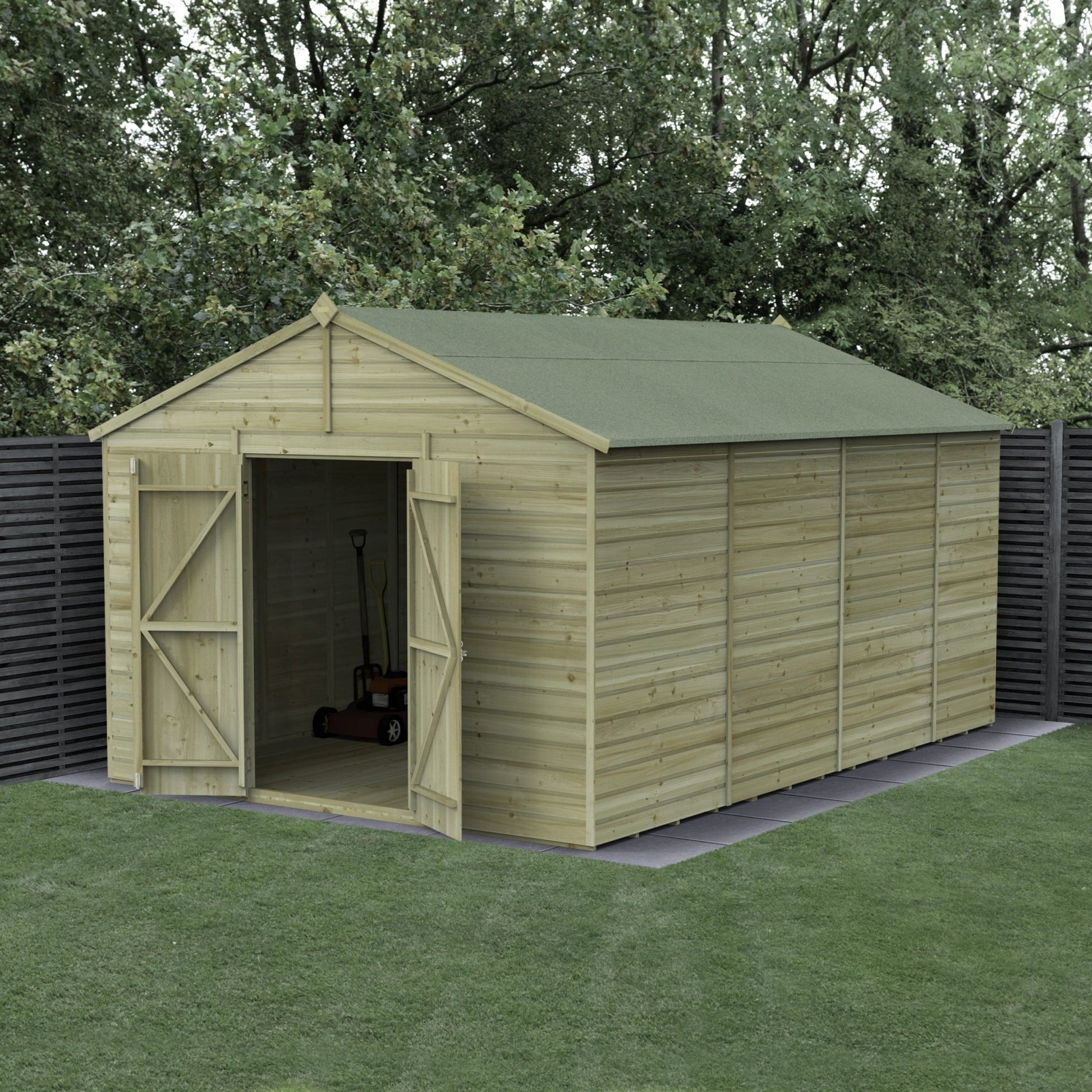 Forest Beckwood 10x15 Apex Shed - No Windows - Double Door - JJ Building Materials