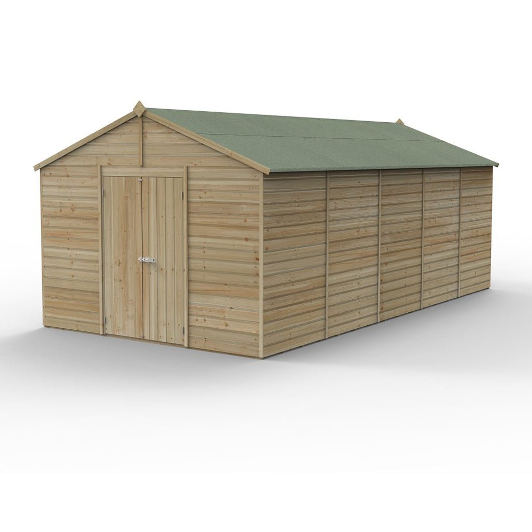 Forest Beckwood 10x20 Apex Shed - No Windows - Double Door - JJ Building Materials