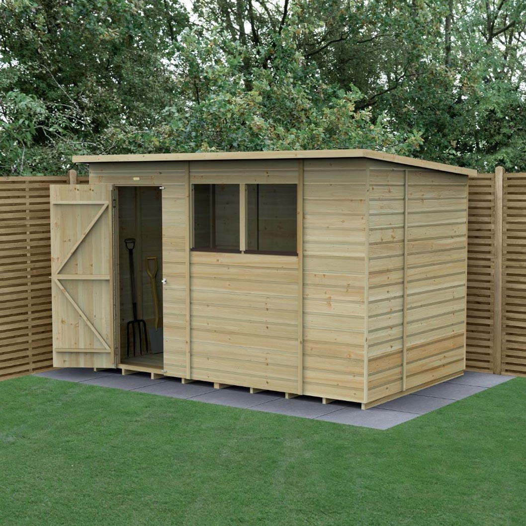 Forest Beckwood 10x6 Pent Shed - 2 Windows - JJ Building Materials