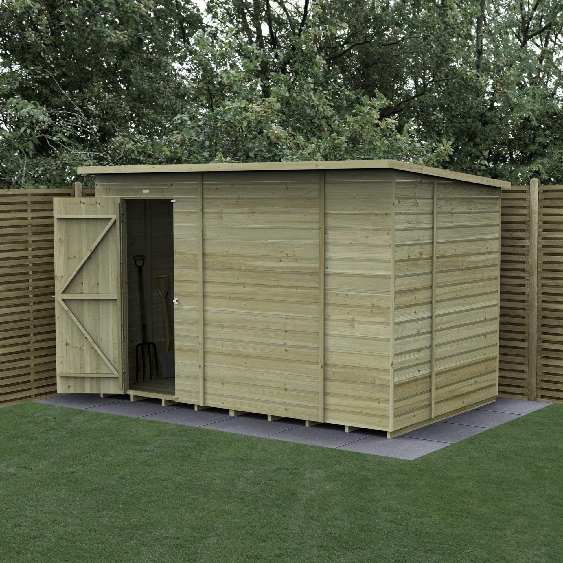 Forest Beckwood 10x6 Pent Shed - No Windows - JJ Building Materials