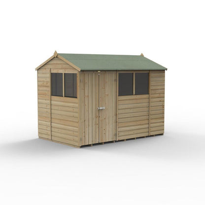 Forest Beckwood 10x6 Reverse Apex Shed - 4 Windows - Double Door - JJ Building Materials