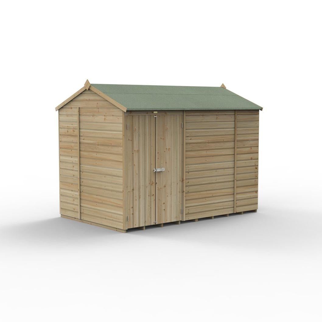 Forest Beckwood 10x6 Reverse Apex Shed - No Windows - Double Door - JJ Building Materials