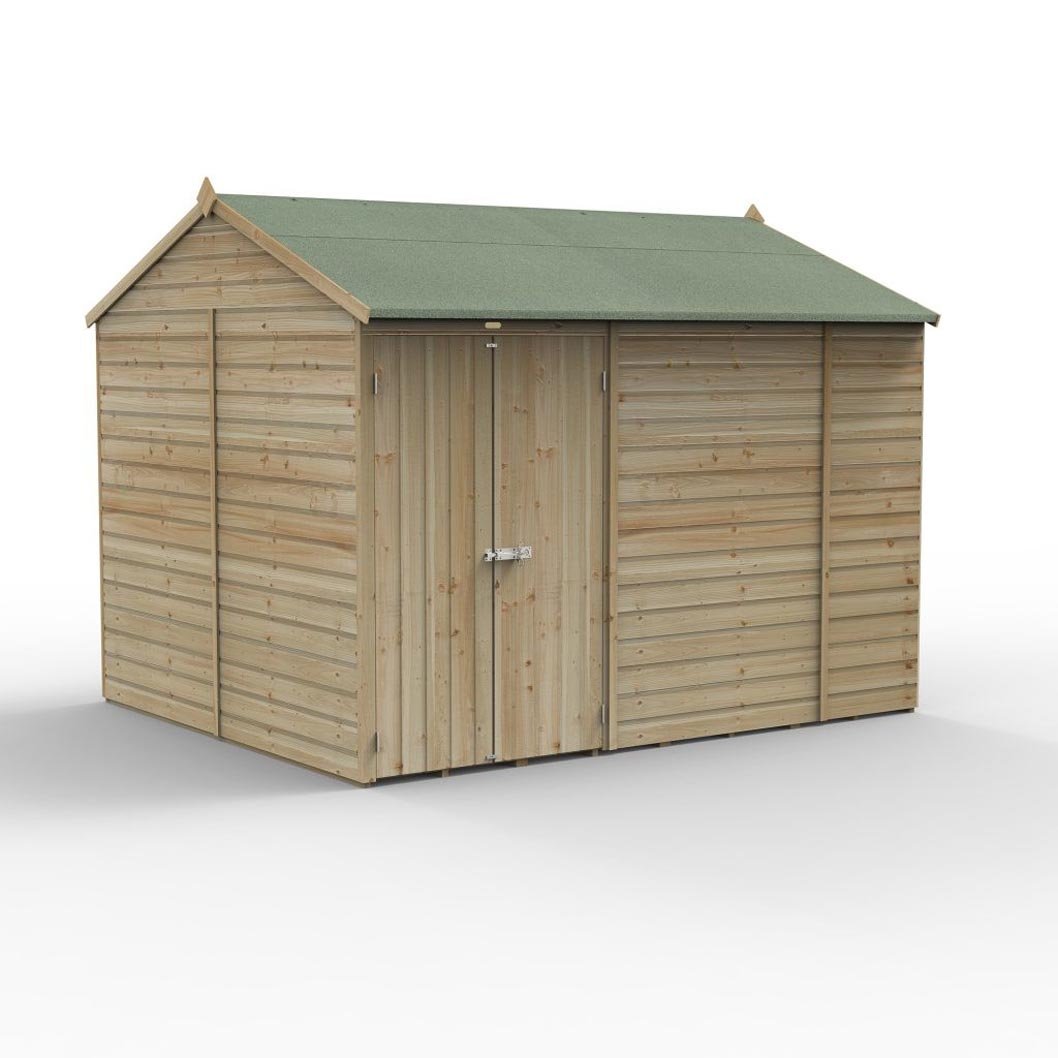 Forest Beckwood 10x8 Reverse Apex Shed - No Windows - Double Door - JJ Building Materials