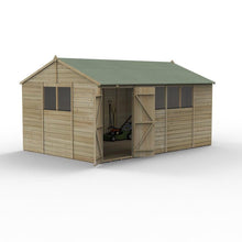 Forest Beckwood 15x10 Reverse Apex Shed - 6 Windows - Double Door - JJ Building Materials