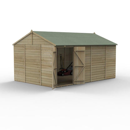 Forest Beckwood 15x10 Reverse Apex Shed - No Windows - Double Door - JJ Building Materials