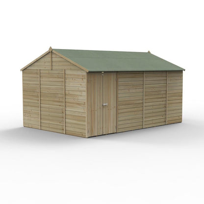 Forest Beckwood 15x10 Reverse Apex Shed - No Windows - Double Door - JJ Building Materials
