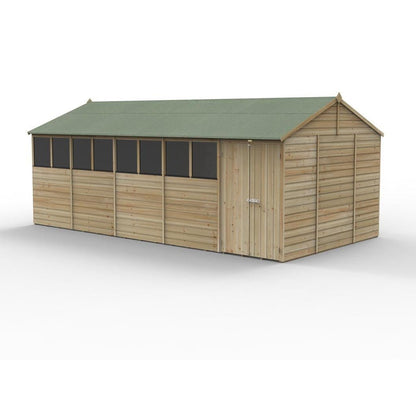 Forest Beckwood 20x10 Reverse Apex Shed - 8 Windows - Double Door - JJ Building Materials