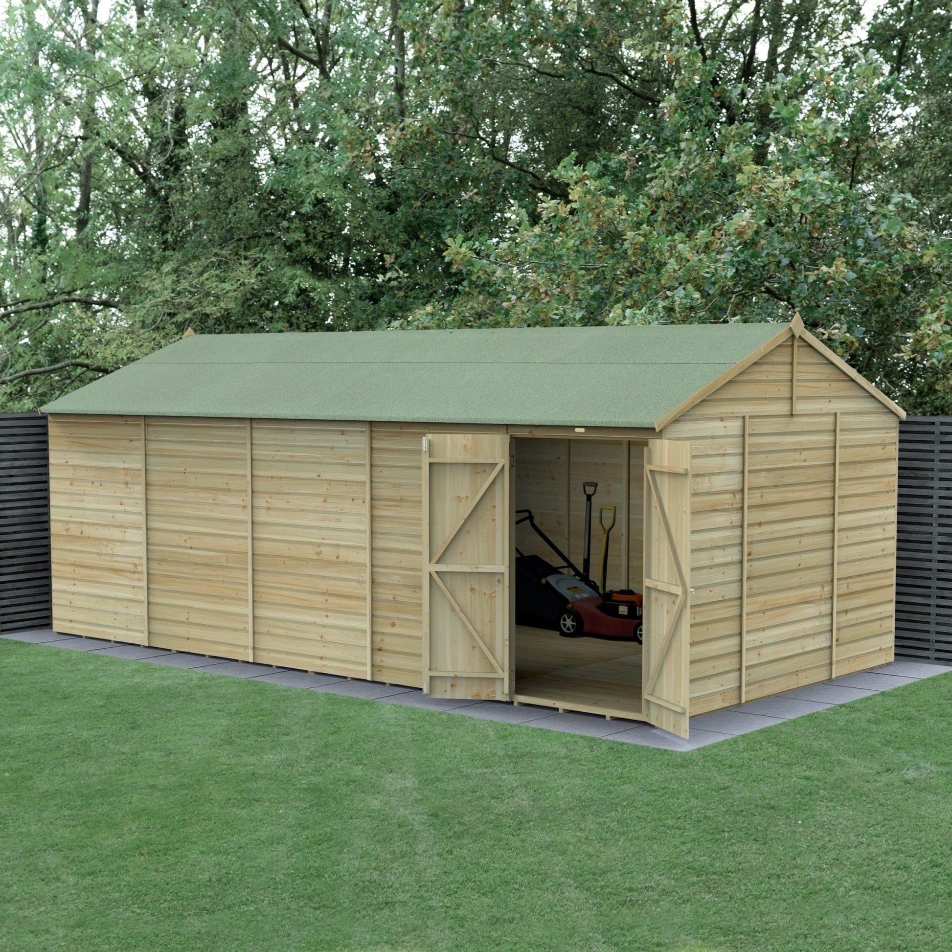 Forest Beckwood 20x10 Reverse Apex Shed - No Windows - Double Door - JJ Building Materials