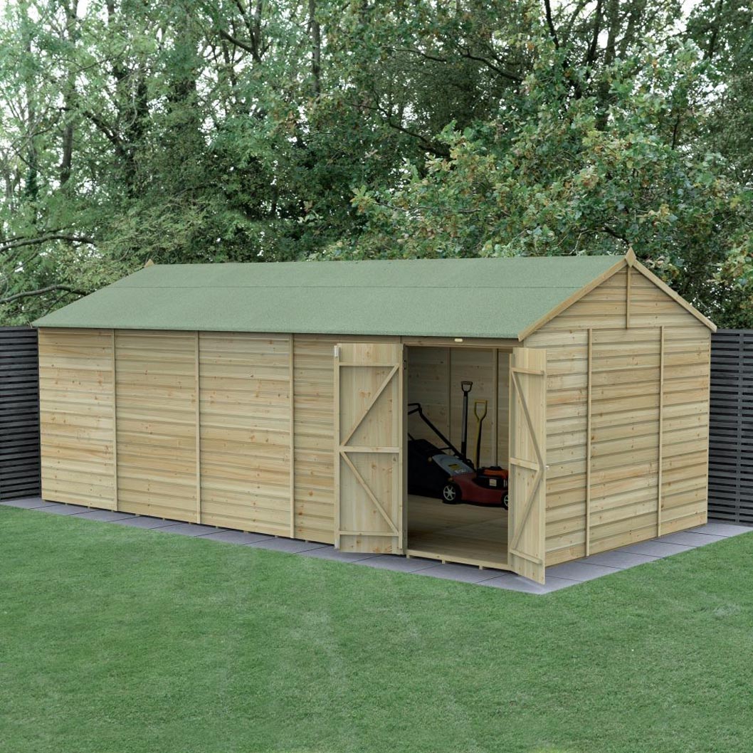 Forest Beckwood 20x10 Reverse Apex Shed - No Windows - Double Door - JJ Building Materials